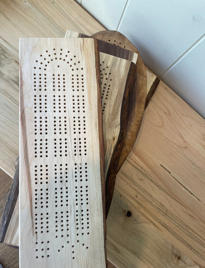 Black Walnut Cribbage Board "Live Edge"